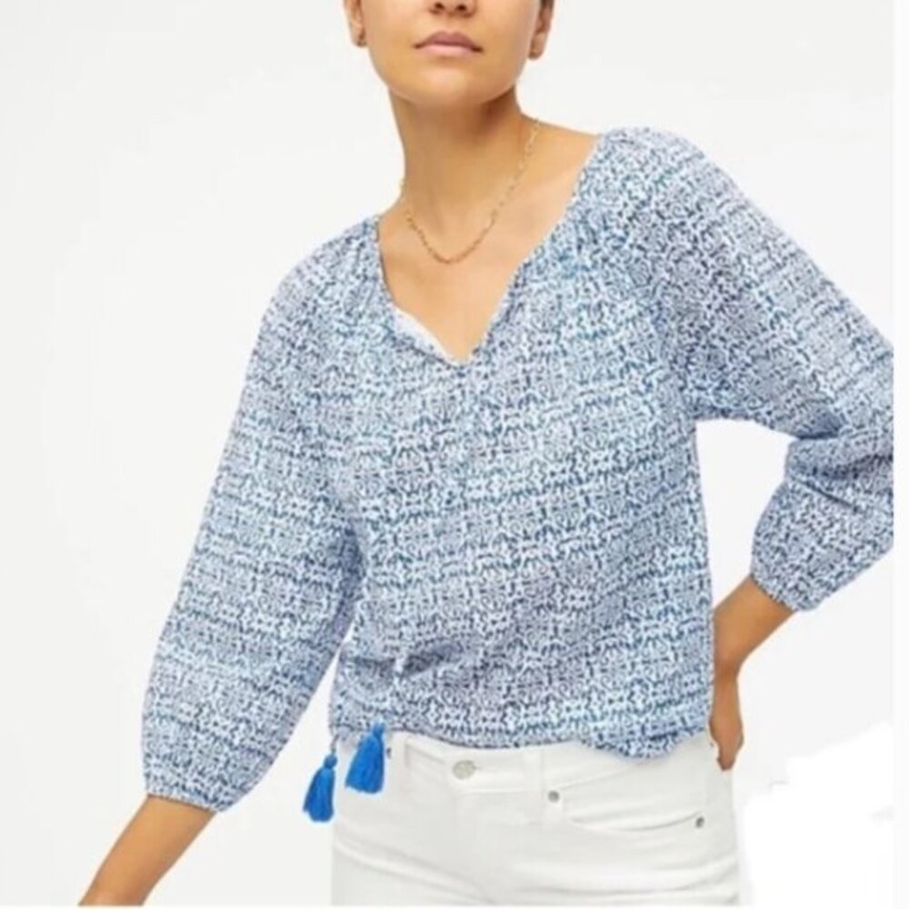 J.Crew Raglan cotton popover top Size XS
